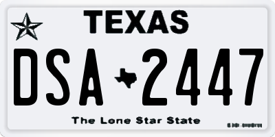 TX license plate DSA2447
