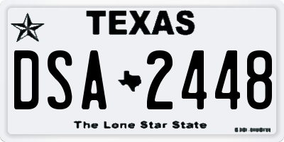 TX license plate DSA2448