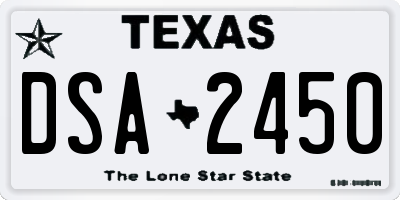 TX license plate DSA2450