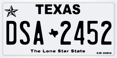 TX license plate DSA2452