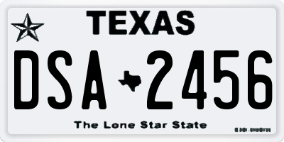 TX license plate DSA2456