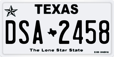 TX license plate DSA2458
