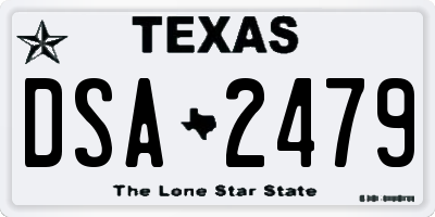 TX license plate DSA2479