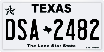 TX license plate DSA2482