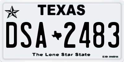 TX license plate DSA2483