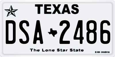 TX license plate DSA2486