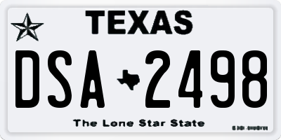 TX license plate DSA2498