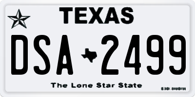 TX license plate DSA2499