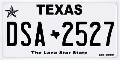 TX license plate DSA2527