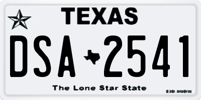 TX license plate DSA2541