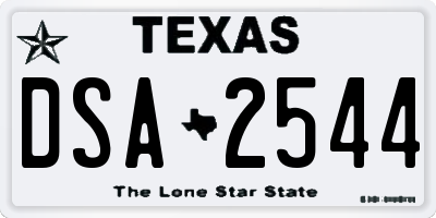 TX license plate DSA2544