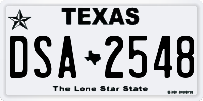 TX license plate DSA2548