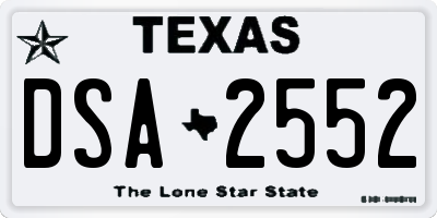 TX license plate DSA2552