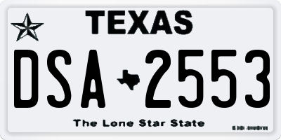 TX license plate DSA2553