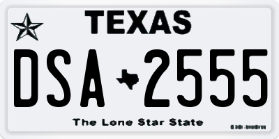 TX license plate DSA2555