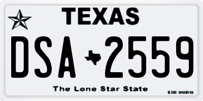 TX license plate DSA2559