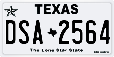 TX license plate DSA2564