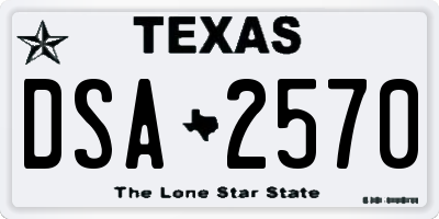TX license plate DSA2570