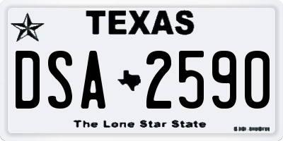 TX license plate DSA2590