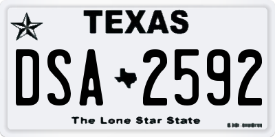 TX license plate DSA2592
