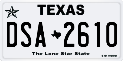 TX license plate DSA2610