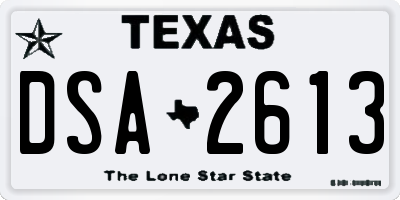 TX license plate DSA2613