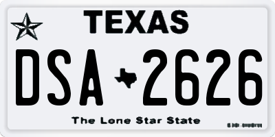 TX license plate DSA2626