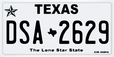 TX license plate DSA2629
