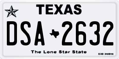 TX license plate DSA2632