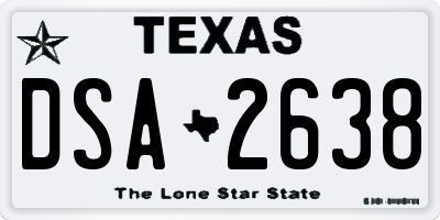 TX license plate DSA2638