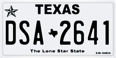 TX license plate DSA2641