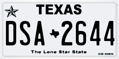 TX license plate DSA2644