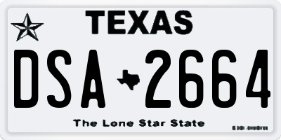 TX license plate DSA2664
