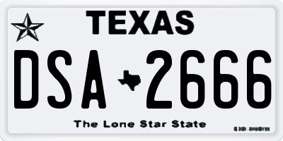 TX license plate DSA2666
