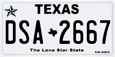 TX license plate DSA2667