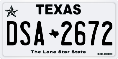 TX license plate DSA2672