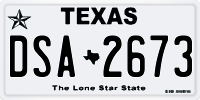 TX license plate DSA2673