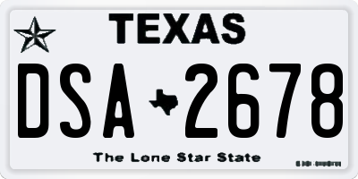 TX license plate DSA2678