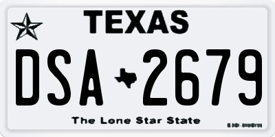 TX license plate DSA2679