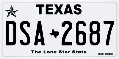 TX license plate DSA2687