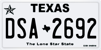 TX license plate DSA2692