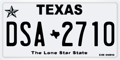 TX license plate DSA2710
