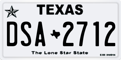 TX license plate DSA2712