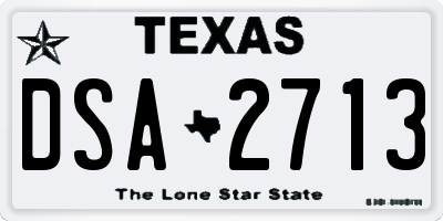 TX license plate DSA2713