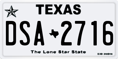 TX license plate DSA2716