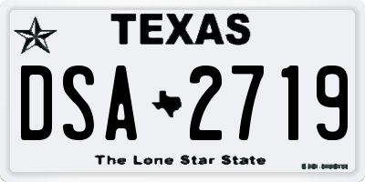 TX license plate DSA2719