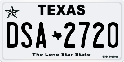 TX license plate DSA2720