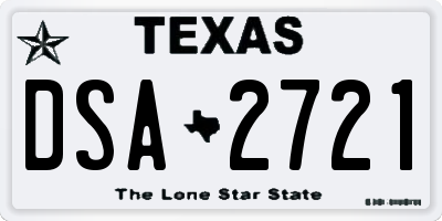 TX license plate DSA2721