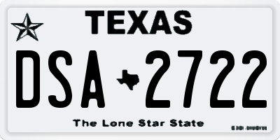 TX license plate DSA2722