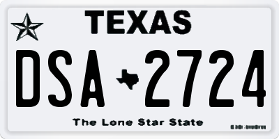 TX license plate DSA2724